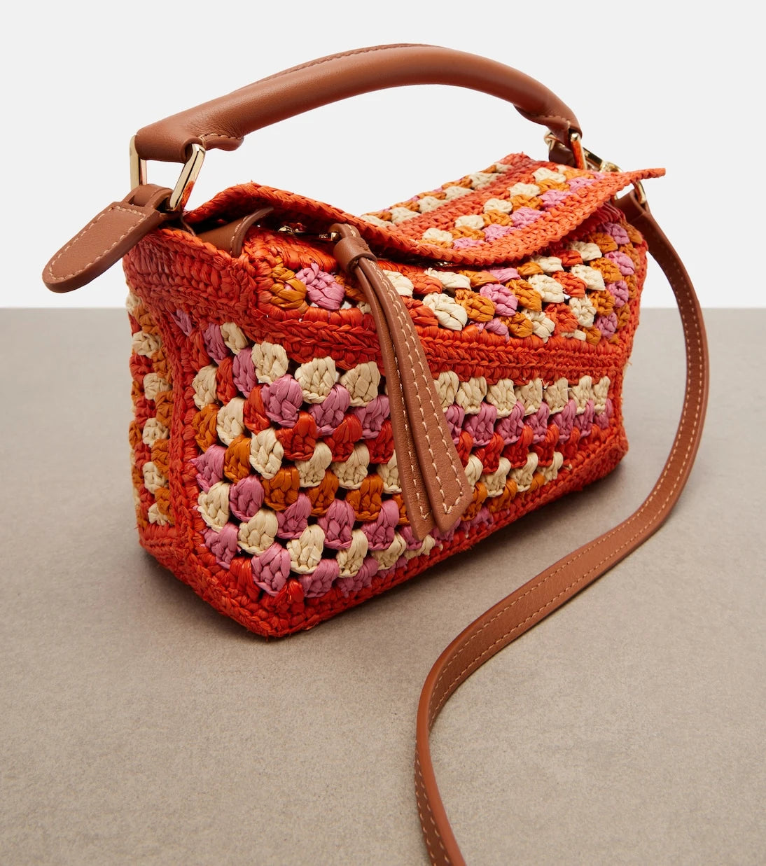 Loewe - Paula's Ibiza Puzzle Mini raffia top-handle bag