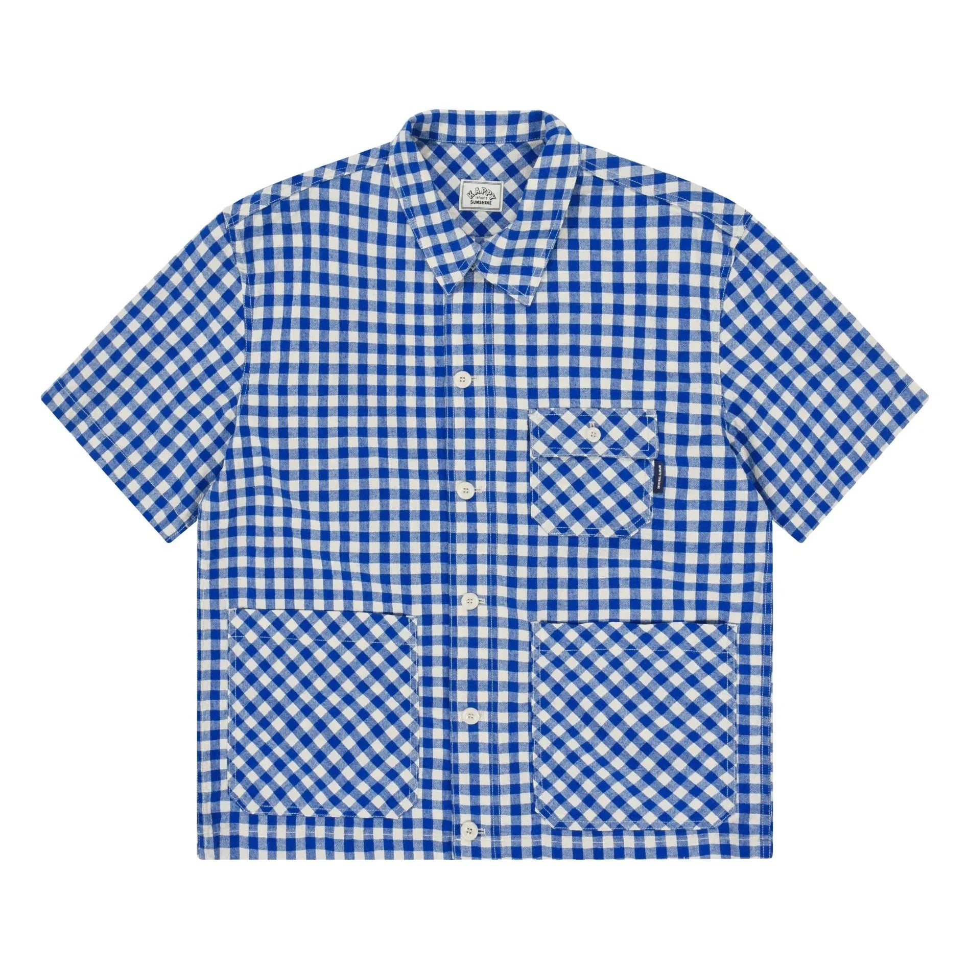 Kappy - Linen Check Jacket  | Blue