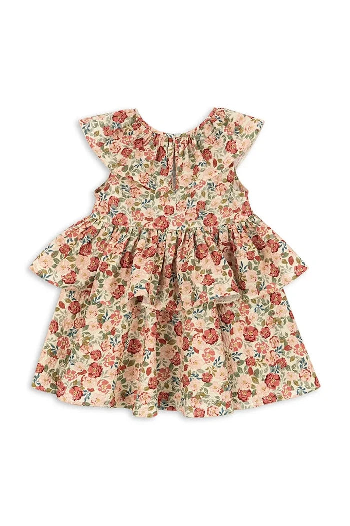 Konges Sløjd BELLA FRILL DRESS GOTS Çocuk Pamuk Elbise