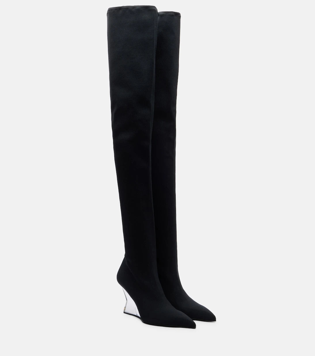 Balmain - Knitted wedge over-the-knee boots