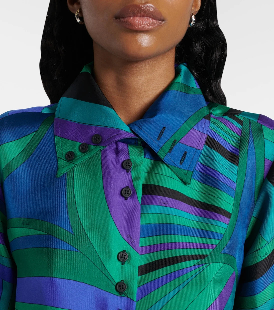 Pucci - Iride cropped silk shirt