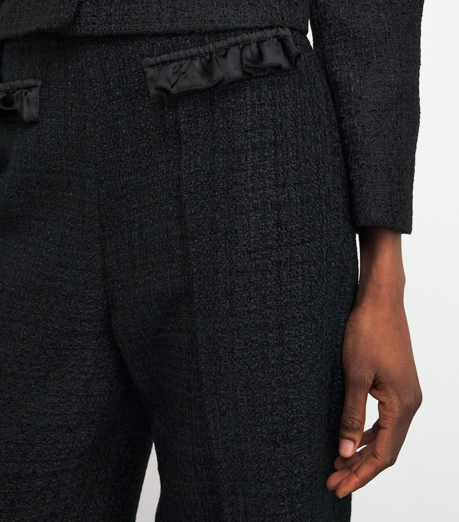 Tweed Ruffle Trousers BLACK