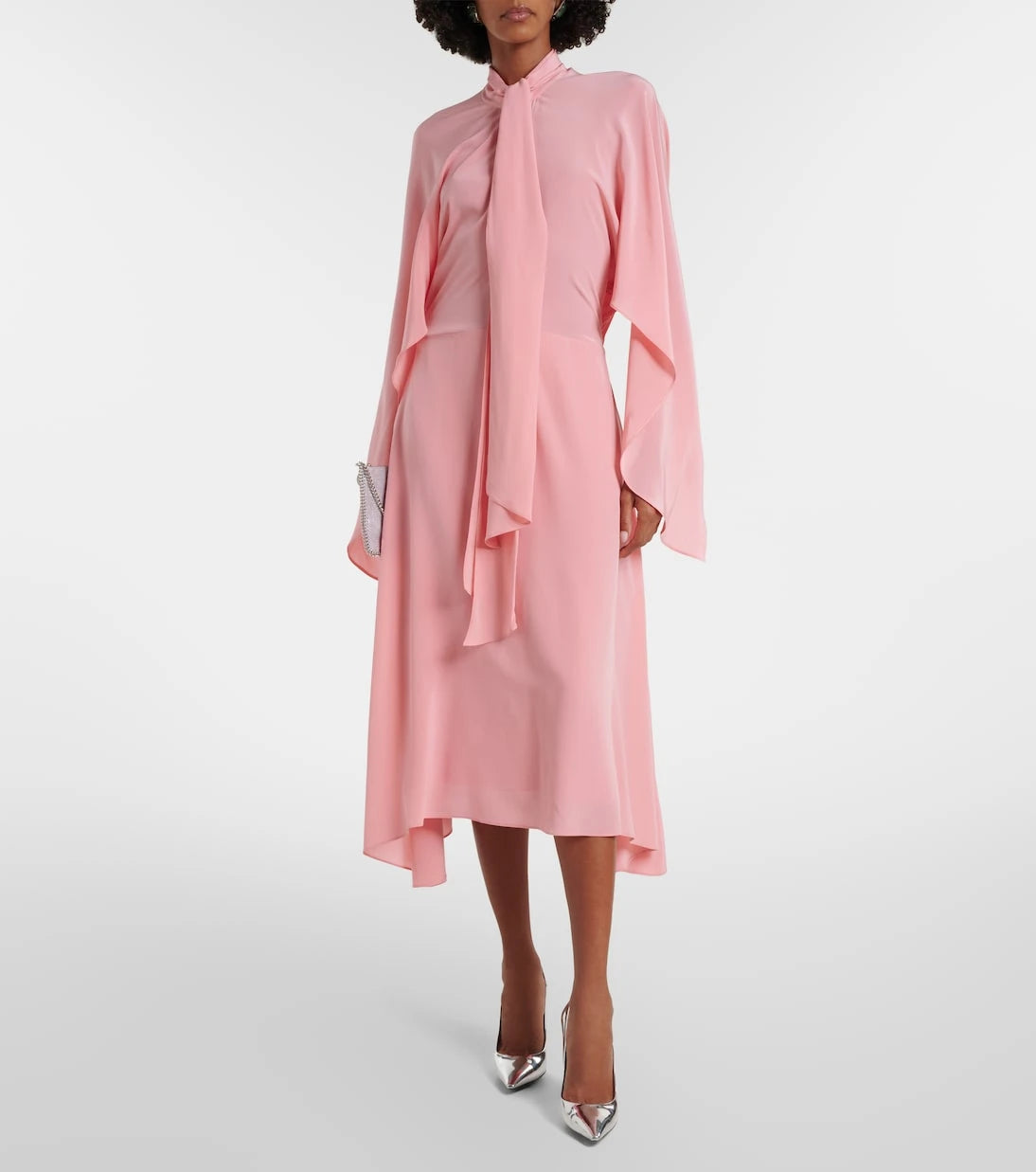 Stella McCartney - Tie-neck silk midi dress