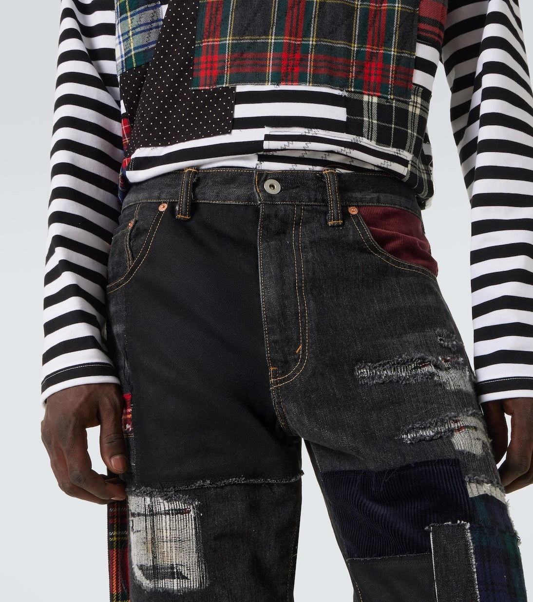 Junya Watanabe - x Levi's® patchwork wide-leg jeans