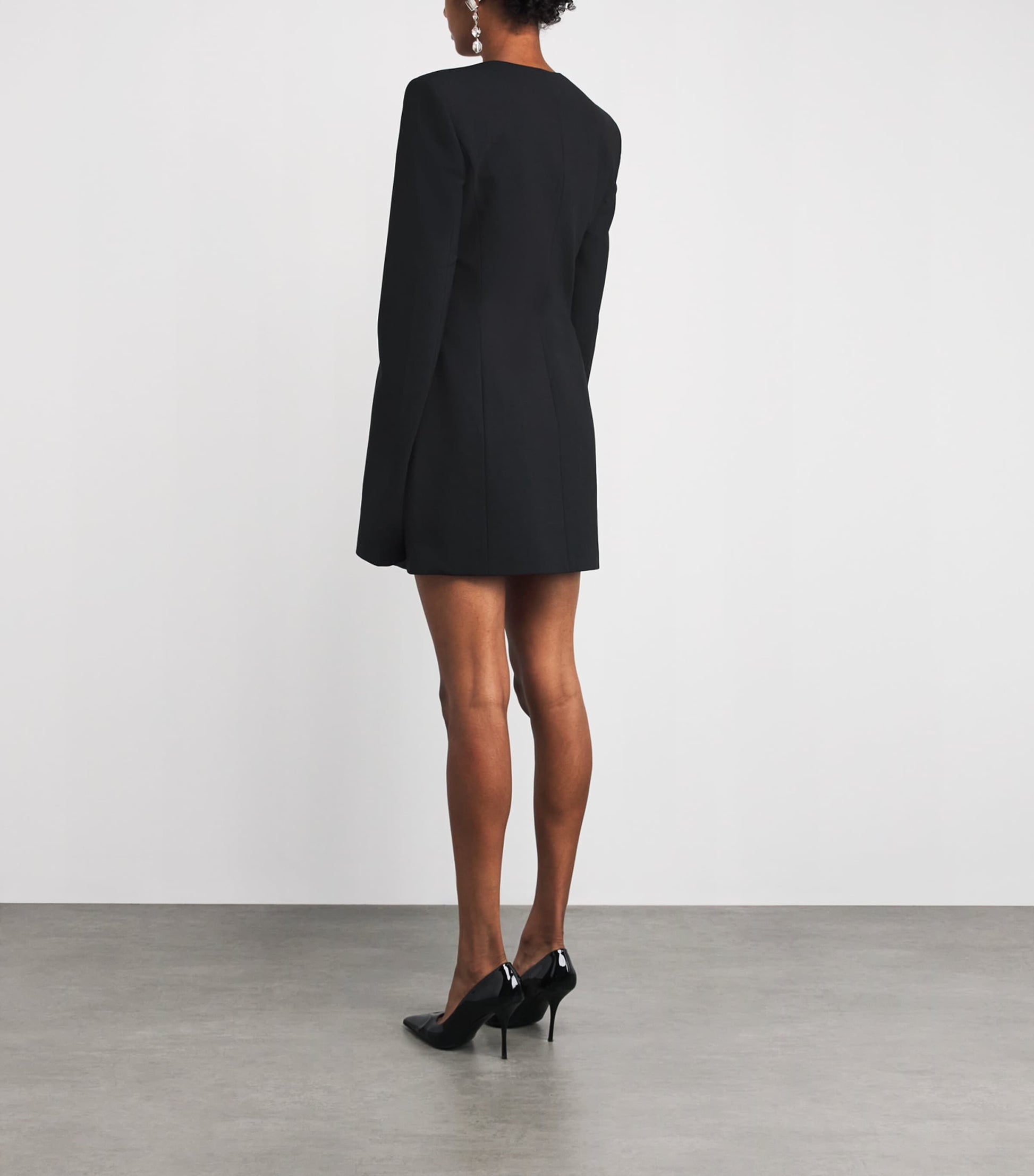Nensi Dojaka Black Tailored Mini Jacket Dress