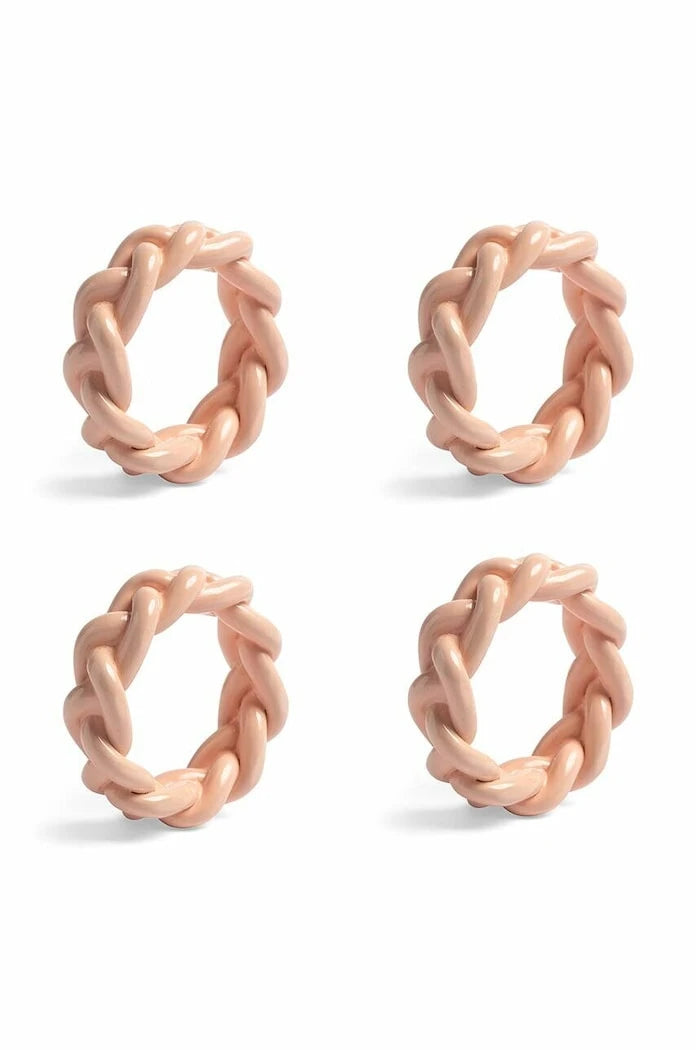 Рингове за салфетки &k amsterdam Braid Pink Set (4 броя)