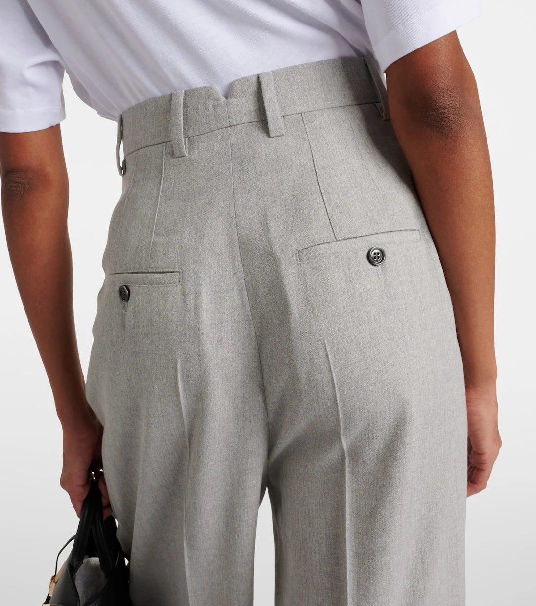 Ami Paris - High-rise wool wide-leg pants