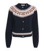 Cashmere Fair Isle Cardigan NAVY
