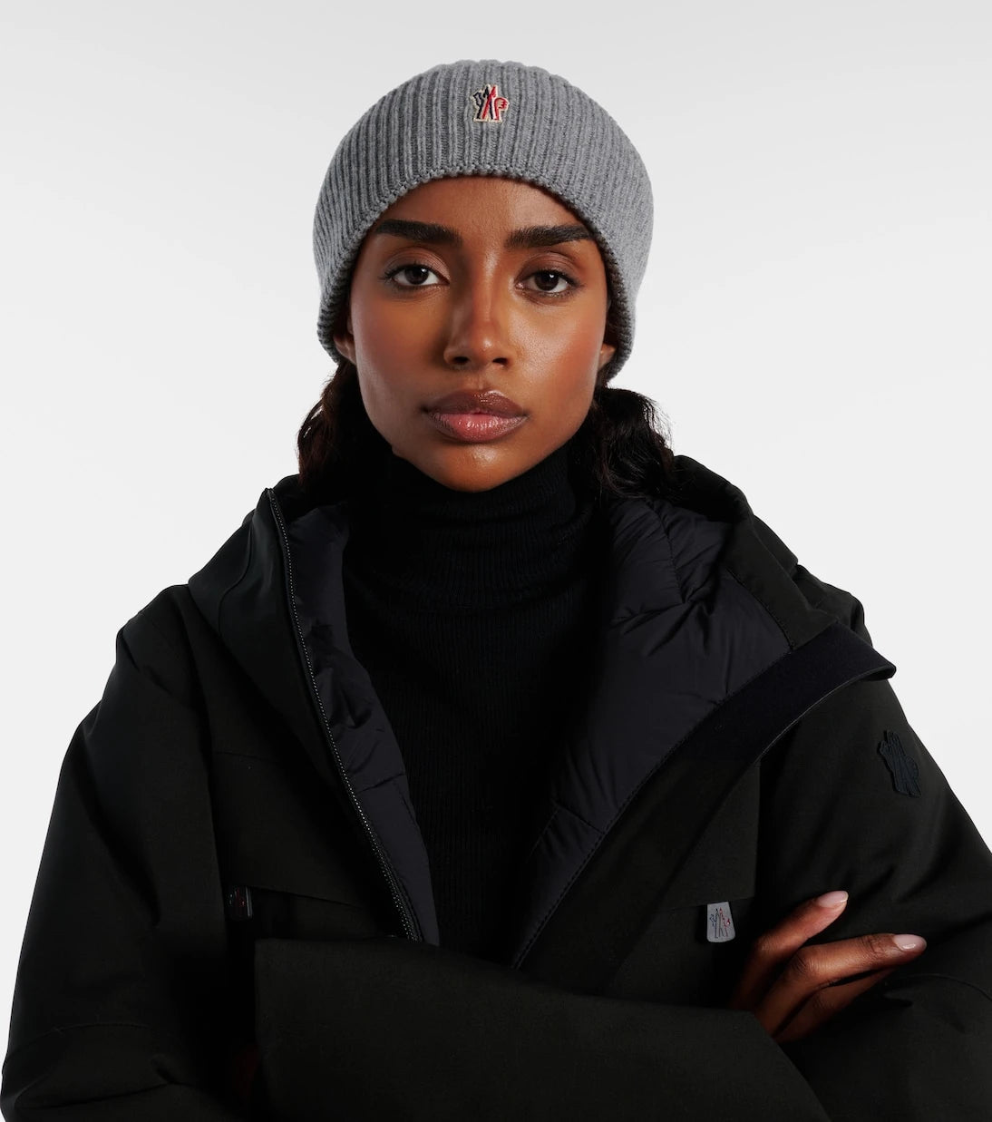 Moncler - Shearling-trimmed cashmere beanie