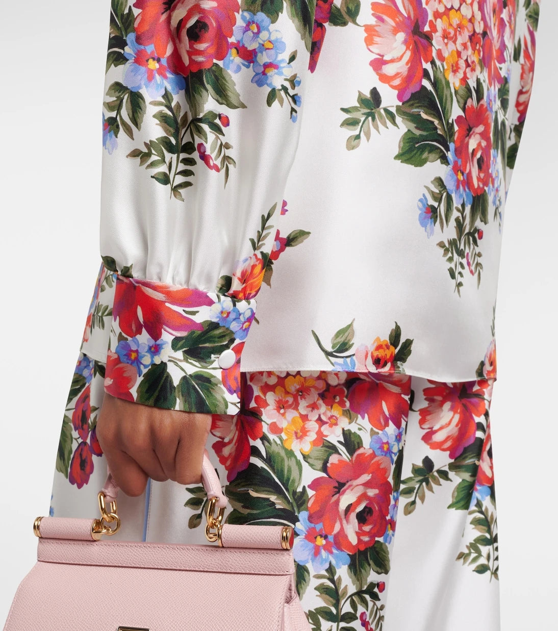 Dolce&Gabbana - Floral tie-neck silk blouse