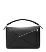 LOEWE Black Large Leather Puzzle Edge Top-Handle Bag