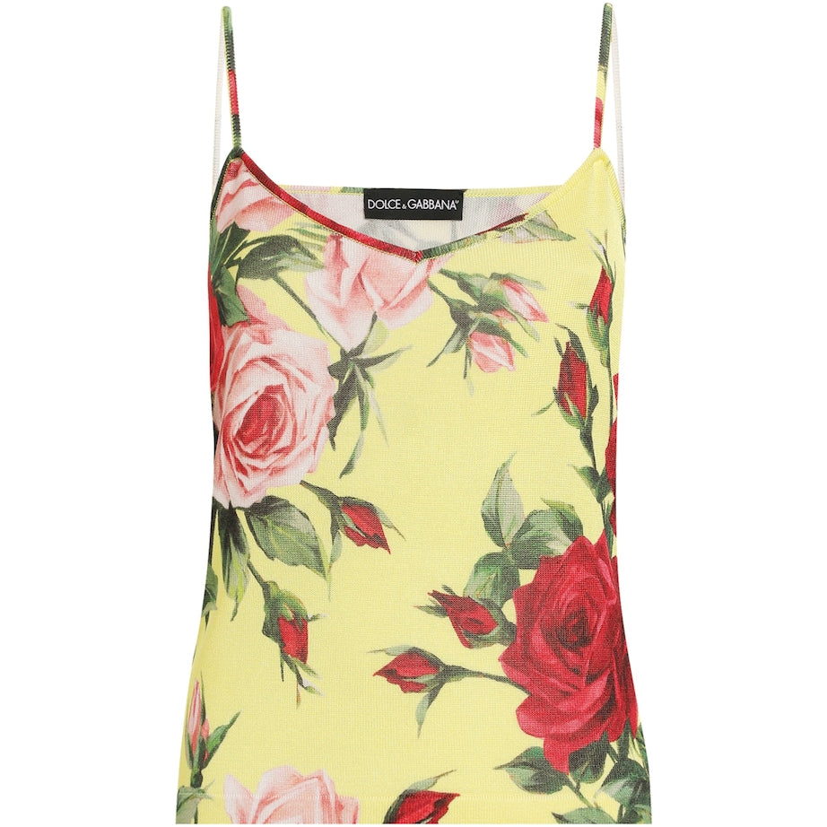 Multi Silk Floral Tank Top