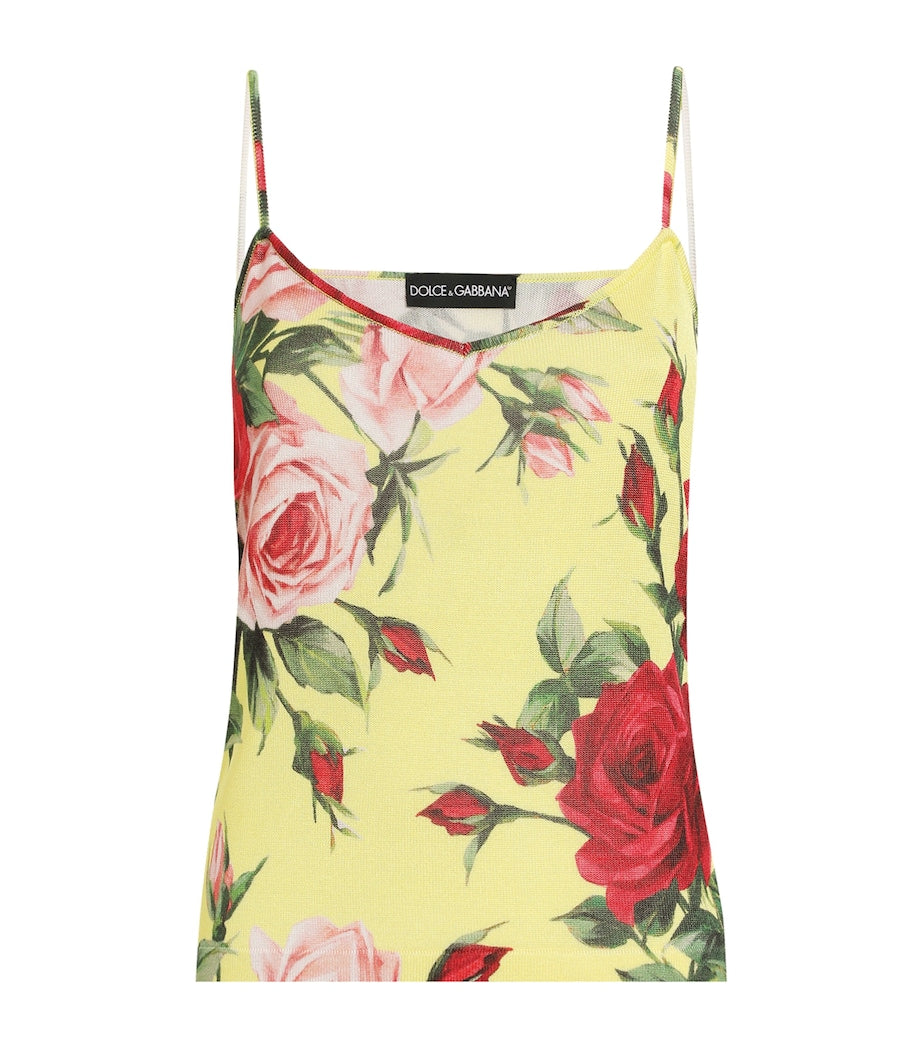 Multi Silk Floral Tank Top