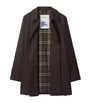 Brown Cotton Gabardine Short Car Coat