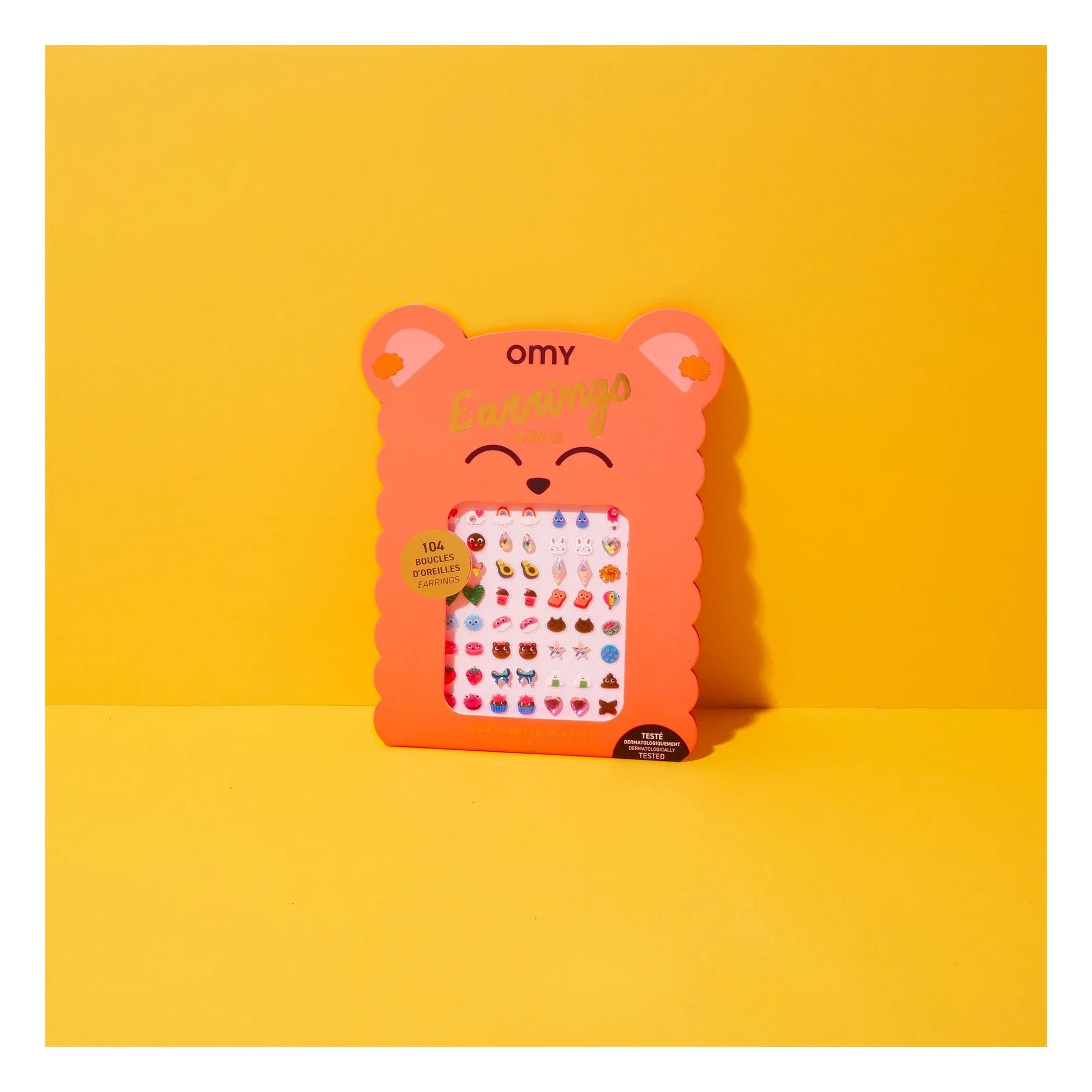 Omy - Kawaii self-adhesive earrings | Orange