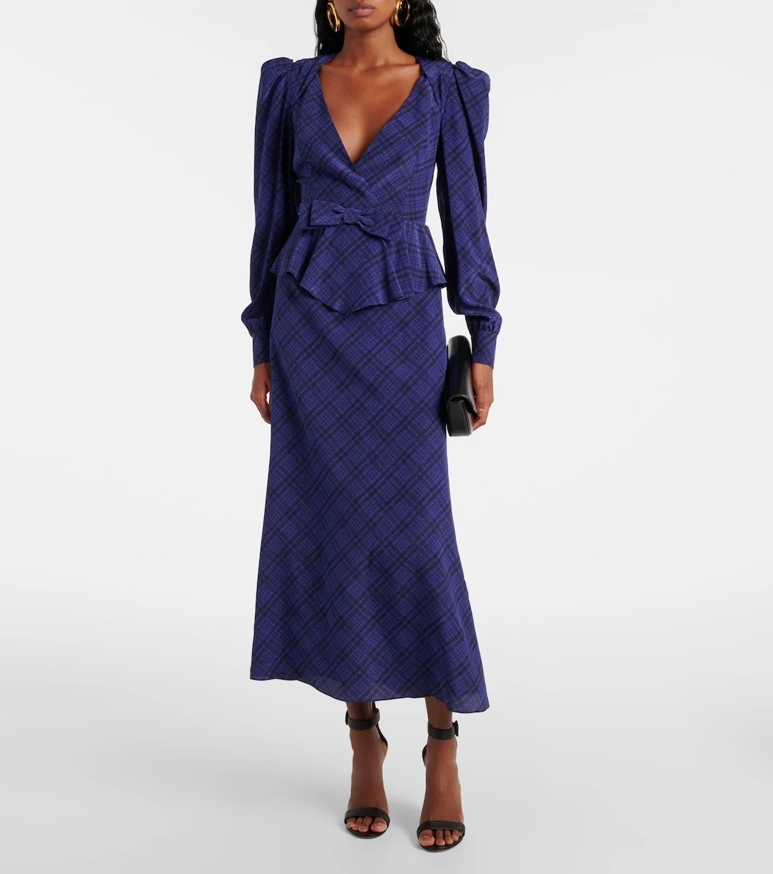 Alessandra Rich - Tartan silk midi dress