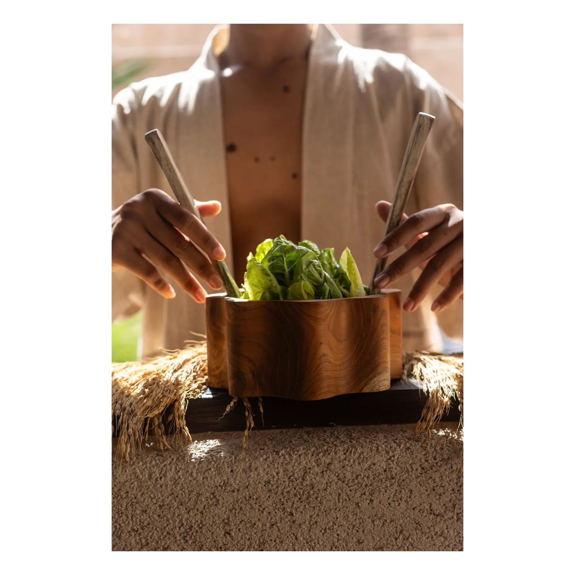 Woodmata - Teak bowl Fleur | Teak