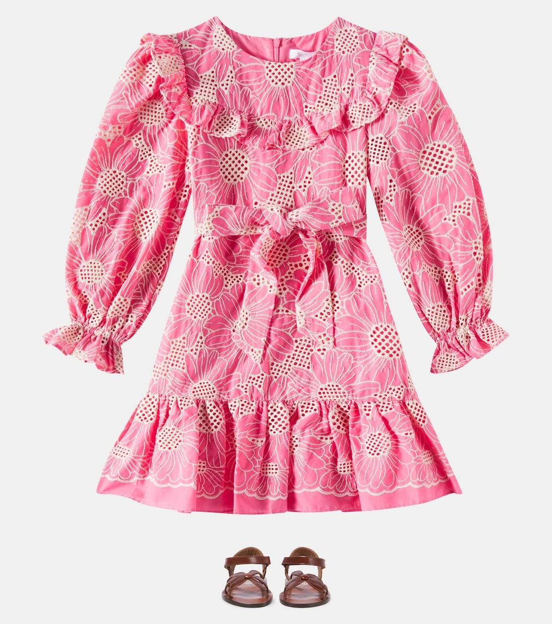 Patachou - Embroidered cotton voile dress