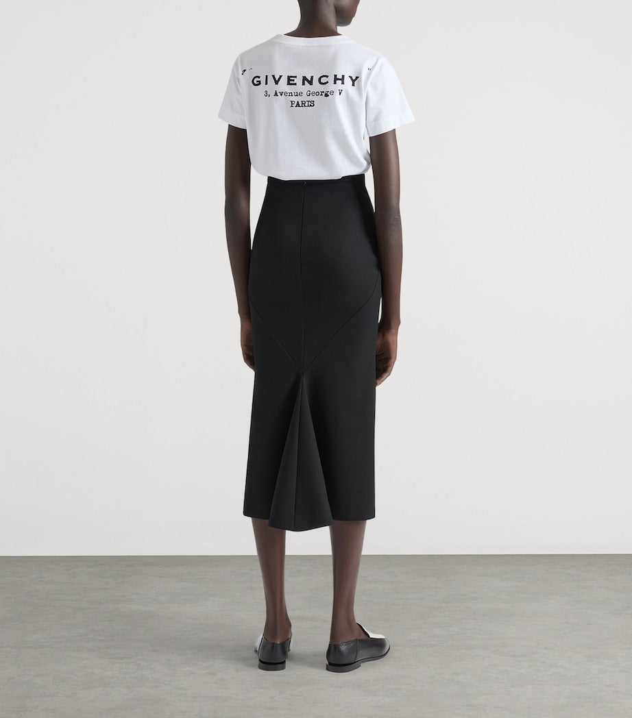 Givenchy Black Low-Waist Midi Skirt