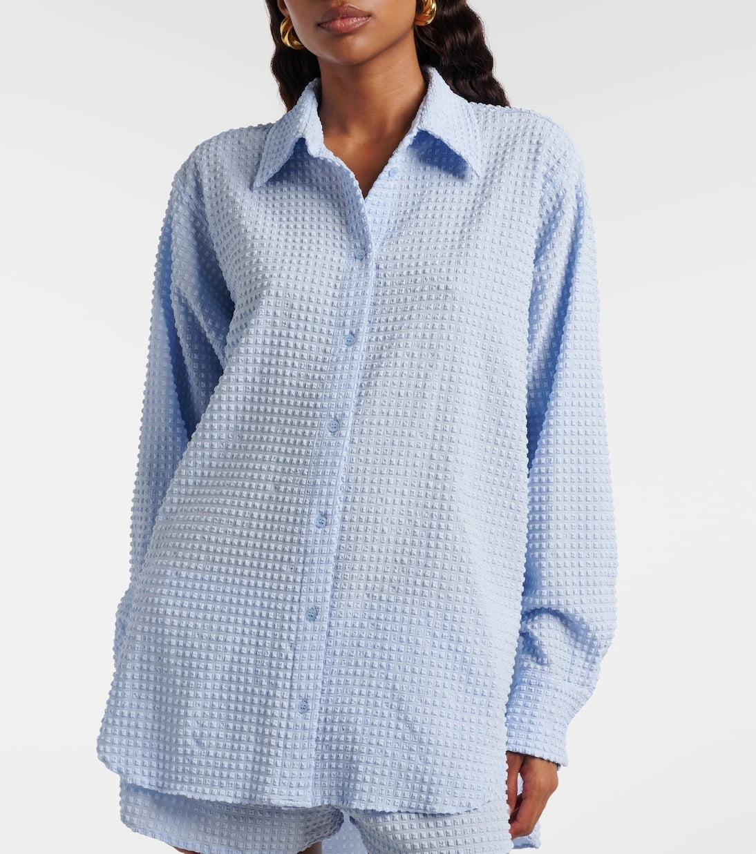 Hunza G - Resort oversized seersucker shirt