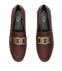 Brown Chain-Bit Loafers