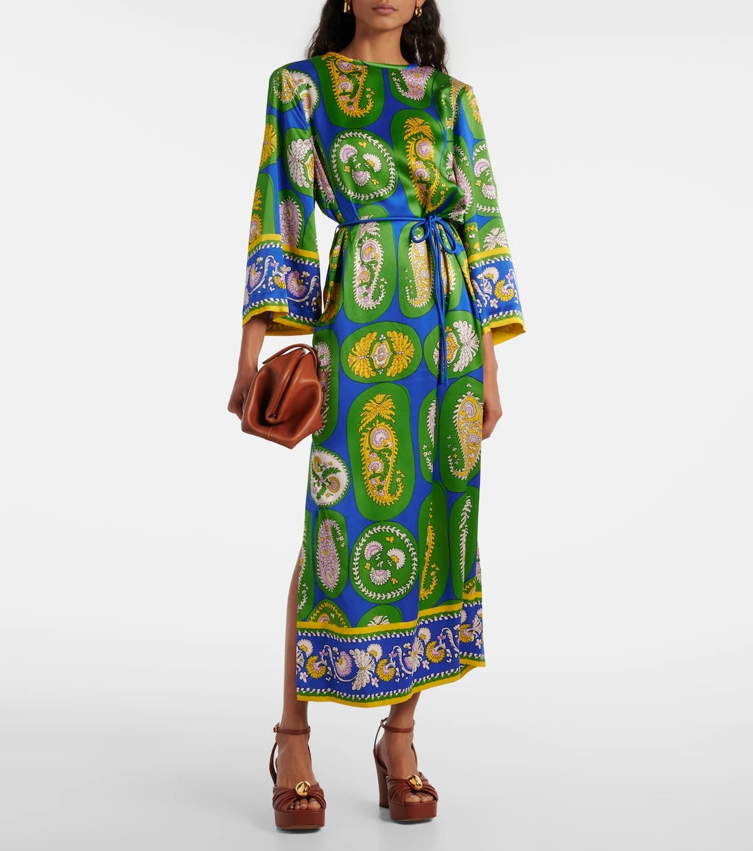 Alémais - Printed silk satin maxi dress