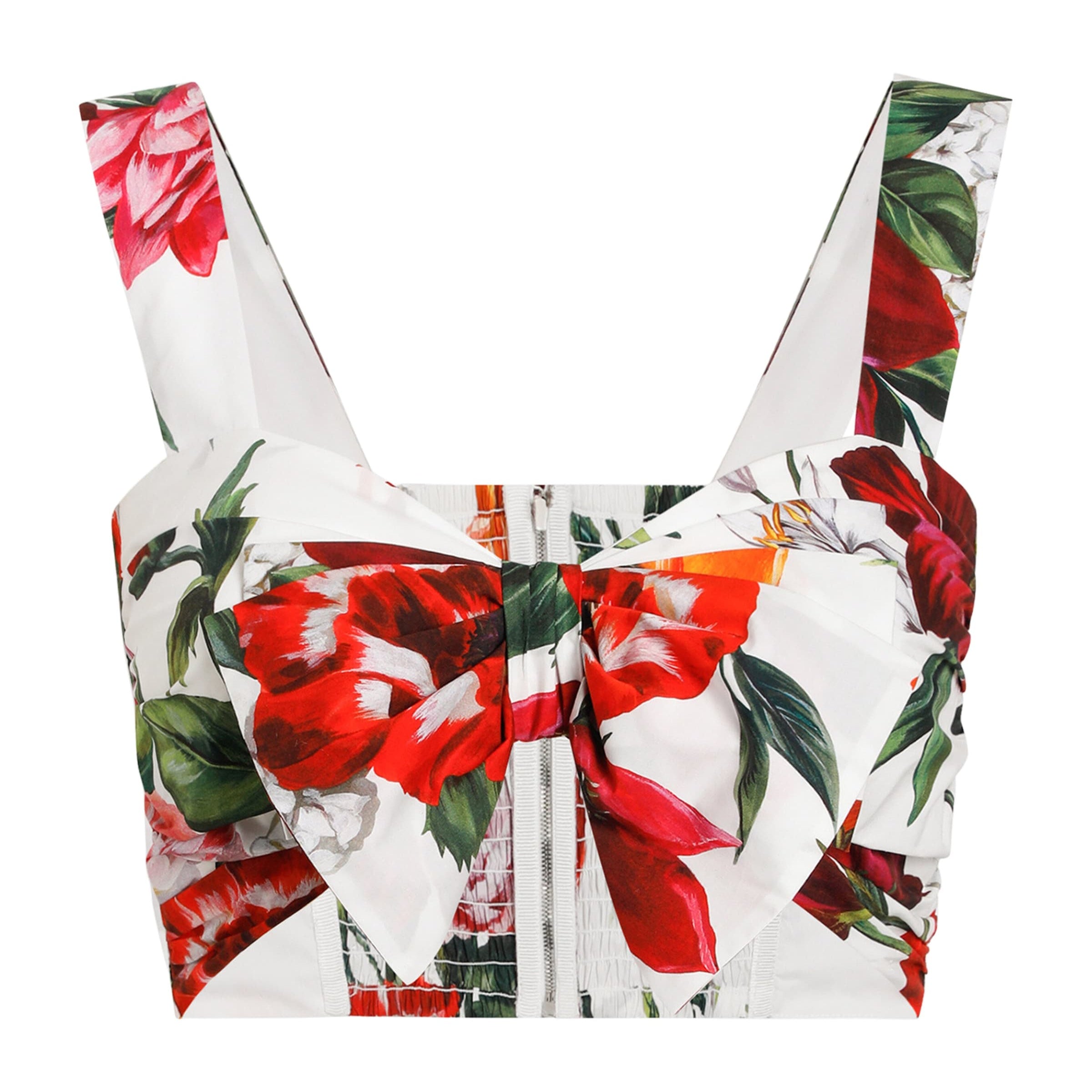Dolce & Gabbana Multi Cotton Floral Crop Top