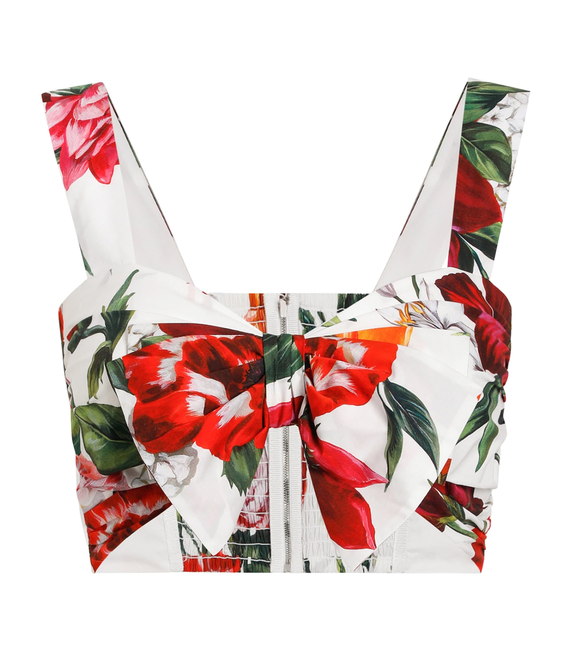 Dolce & Gabbana Multi Cotton Floral Crop Top