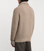 Harrods Brown Cashmere Shawl-Collar Cardigan