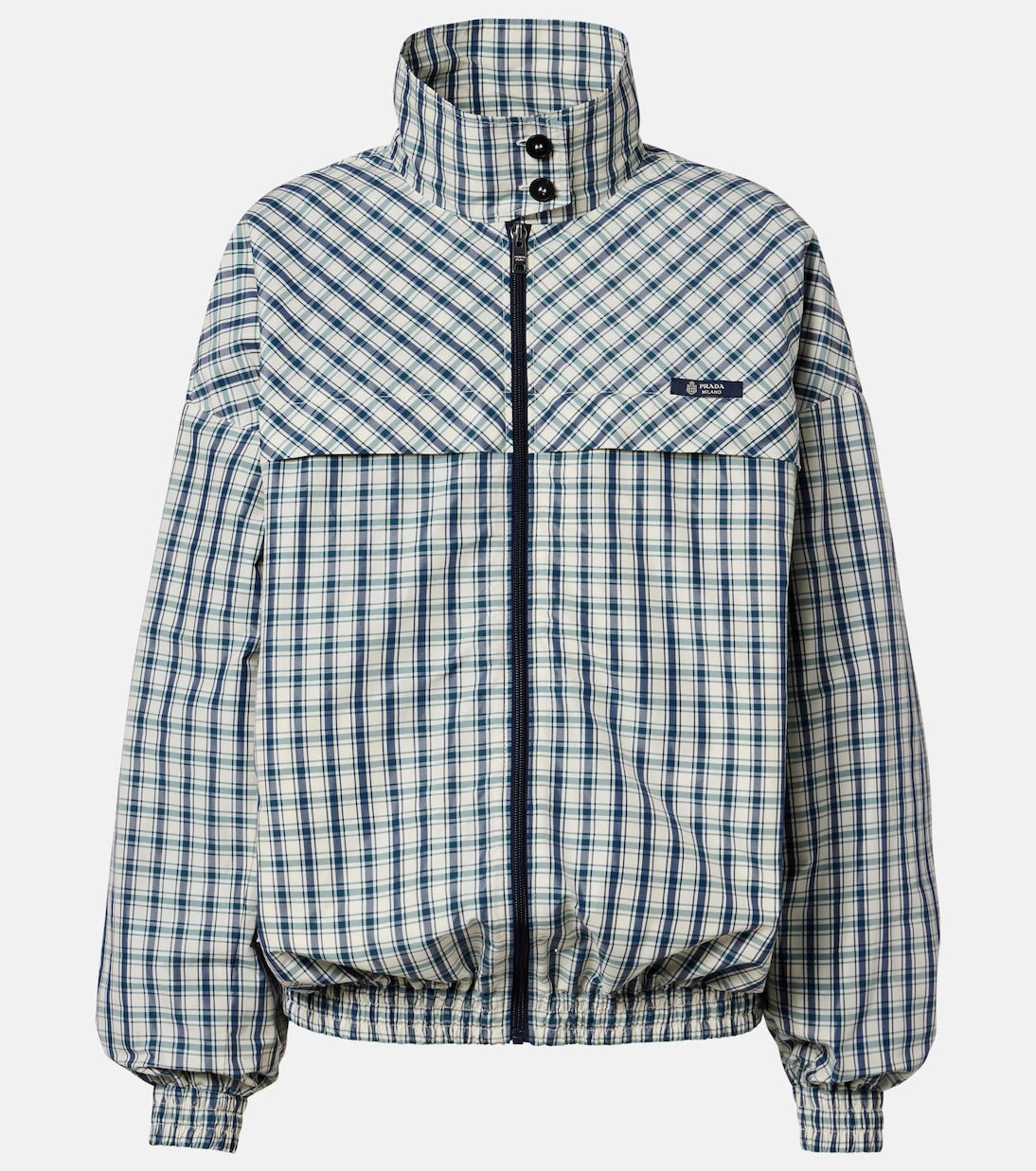 Prada - Checked cotton-blend chambray jacket