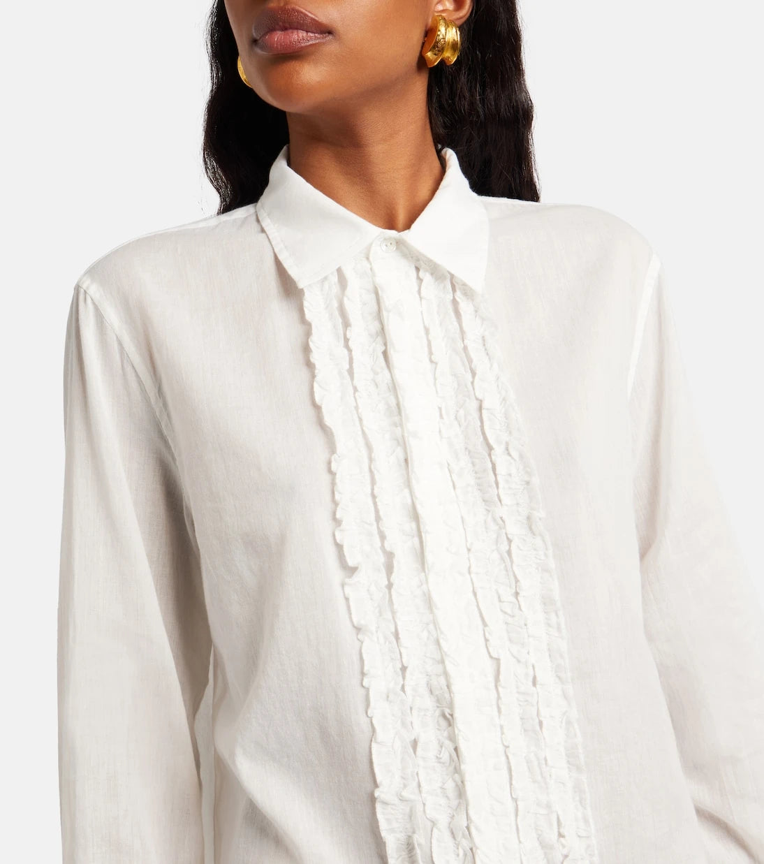 Nili Lotan - Nathael ruffled cotton poplin shirt