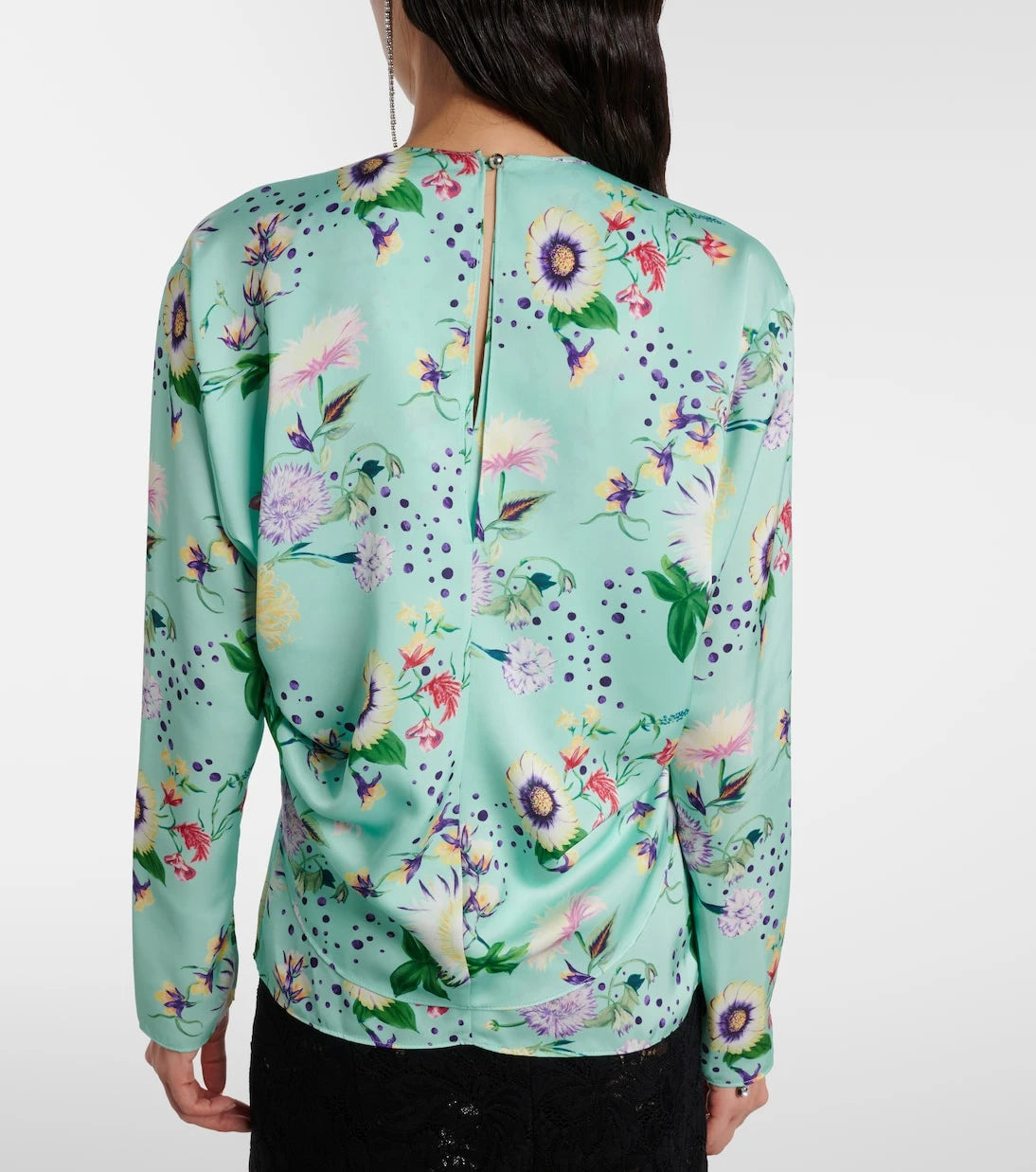 Rabanne - Layered floral satin blouse