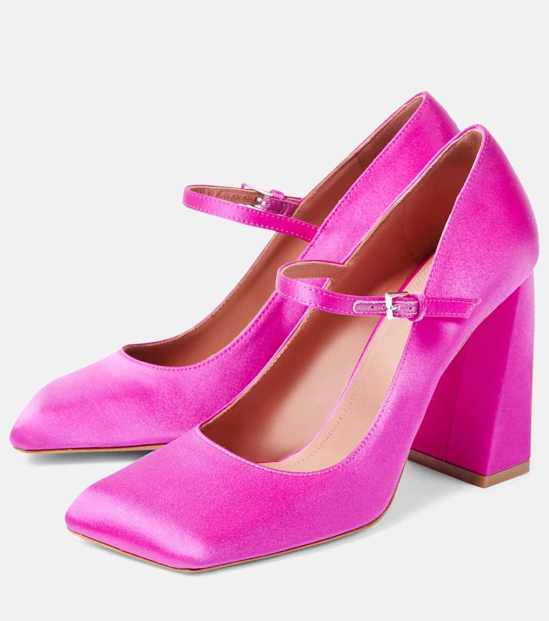 Amina Muaddi - Charlotte 95 satin Mary Jane pumps