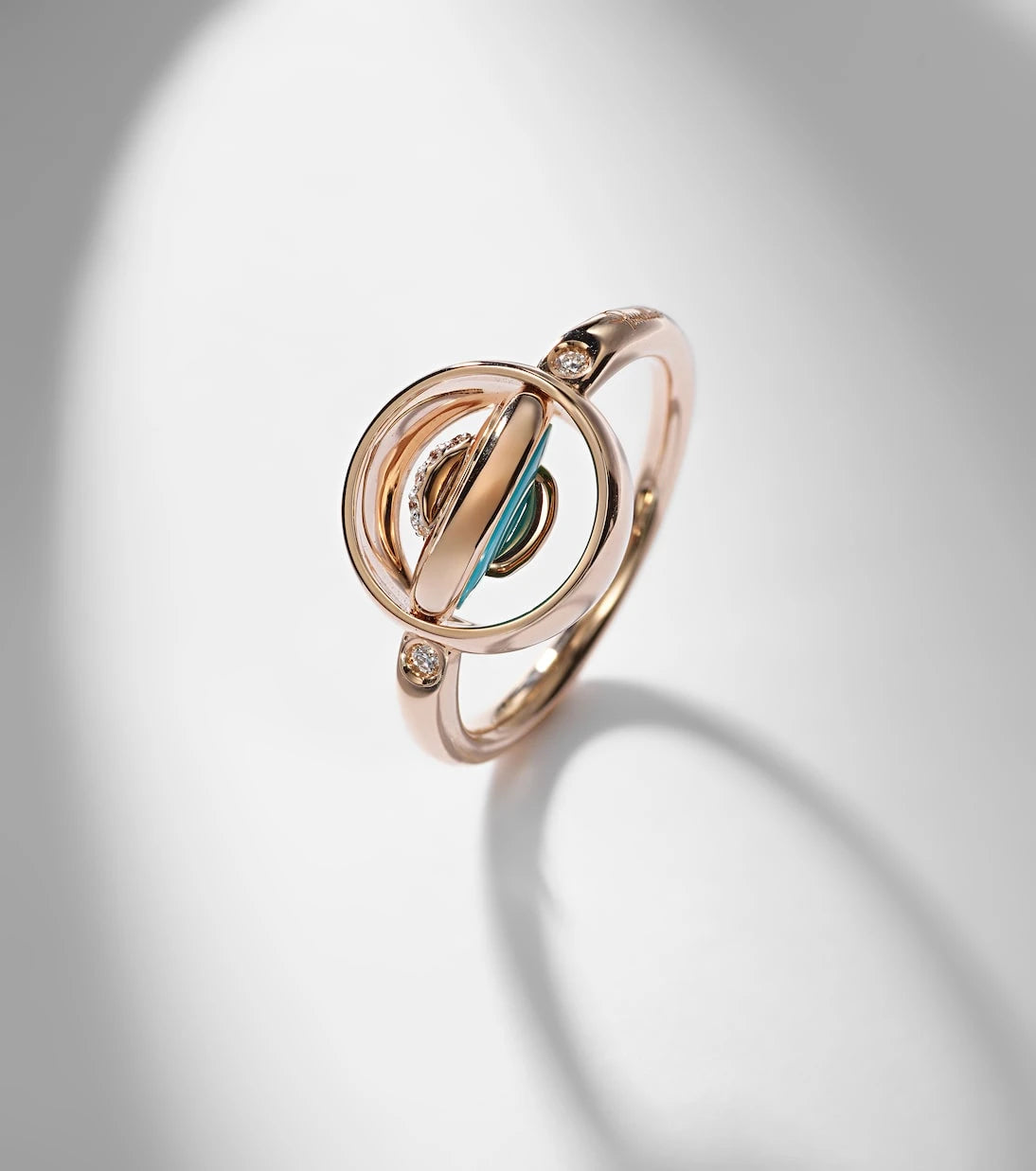 Pomellato - Pom Pom Dot 18k rose gold ring with turquoise and diamonds