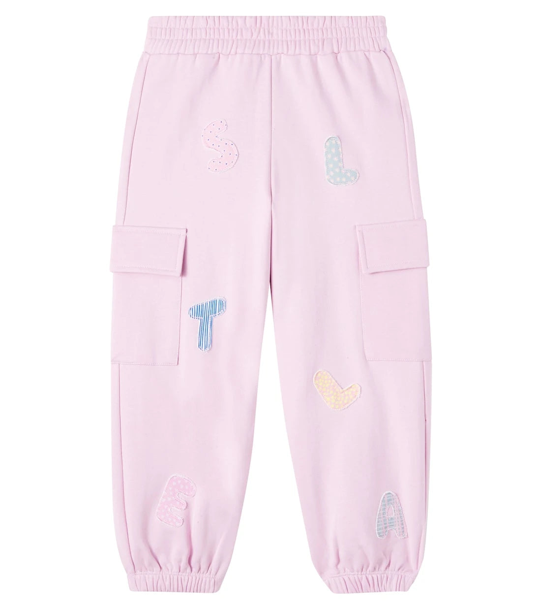 Stella McCartney Kids - بنطال رياضي من القطن الجيرسيه مزين برقعات