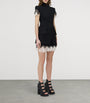 McQueen Black Wool-Lace Mini Skirt