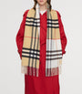 White Cashmere Contrast Check Scarf