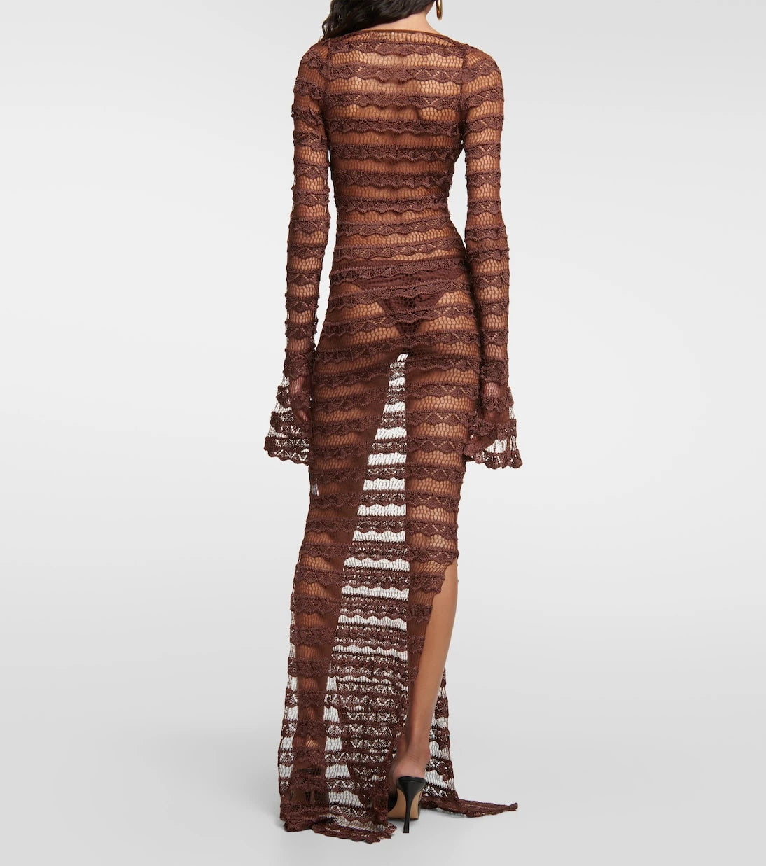 Aya Muse - Semi-sheer lace maxi dress