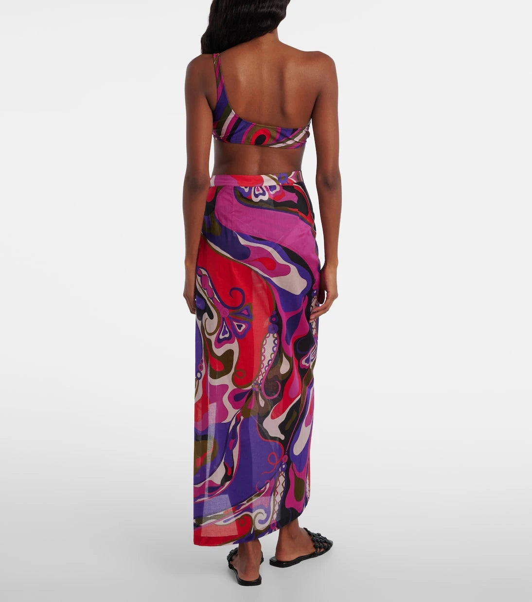 Pucci - Orchidee cotton wrap skirt