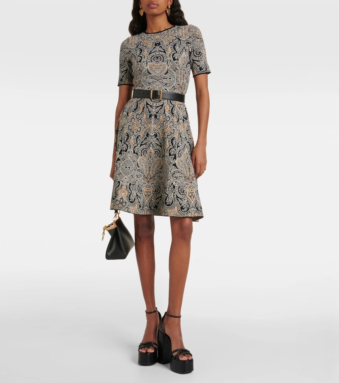 Etro - فستان قصير بطبعة البيزلي