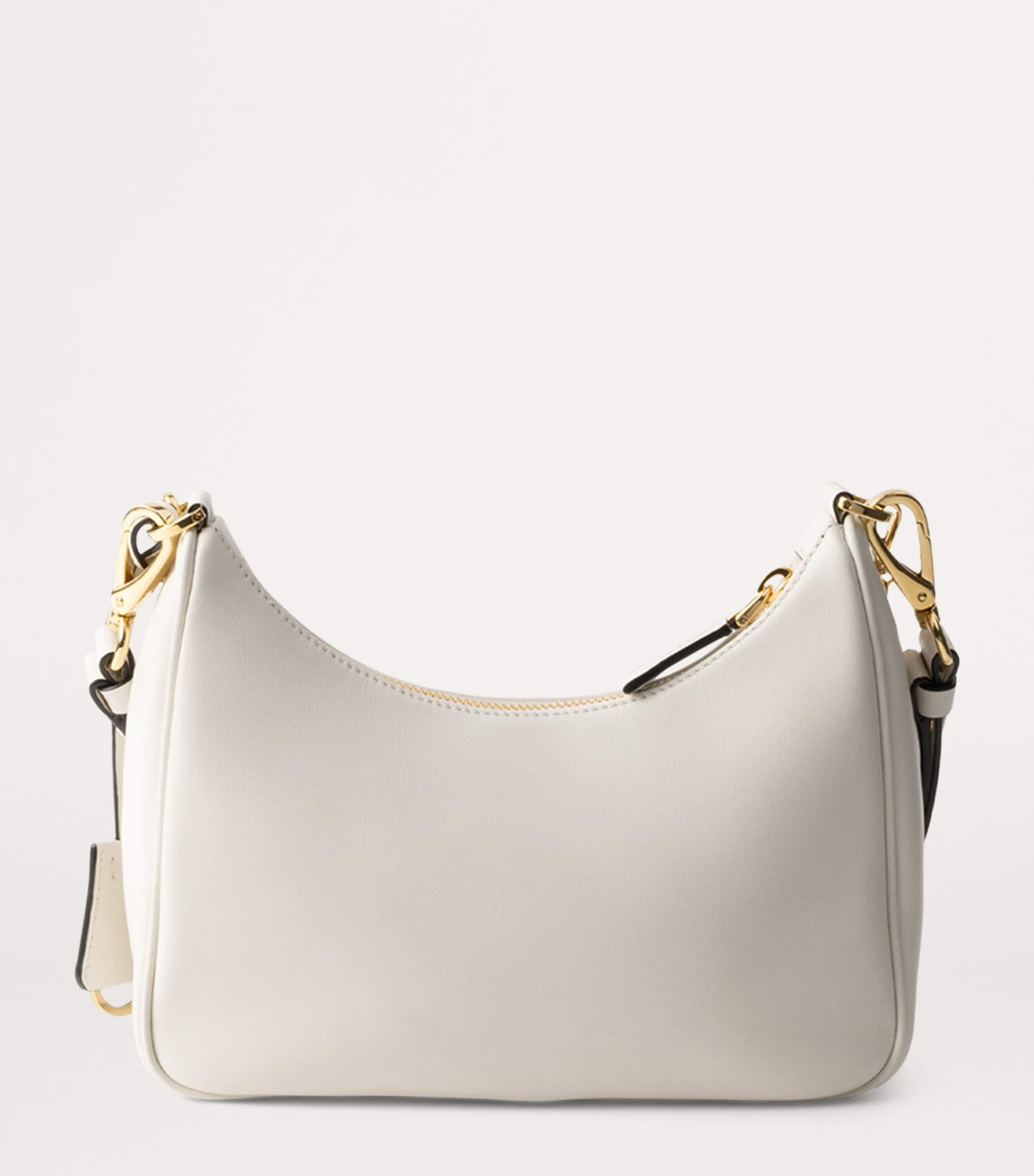 Prada White Mini Leather Re-Edition Shoulder Bag