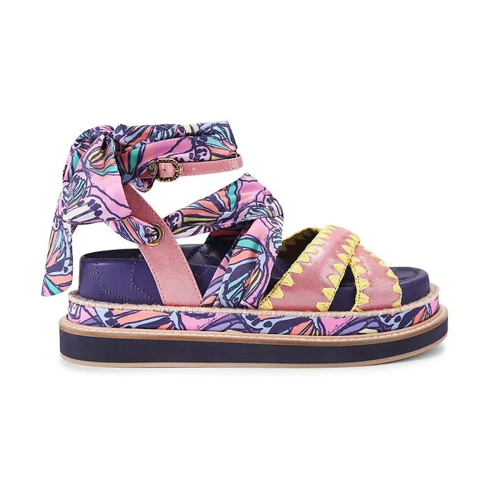 Kurt Geiger London kadın platform sandalet Orson Cross Scarf Sdl