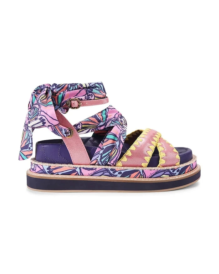 Kurt Geiger London kadın platform sandalet Orson Cross Scarf Sdl