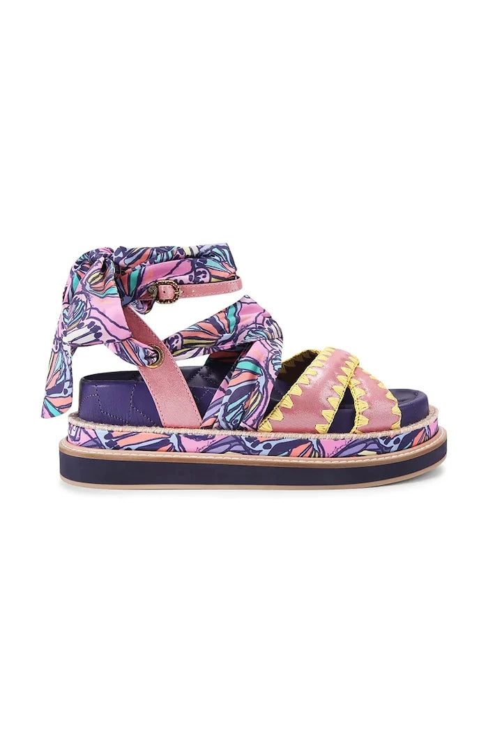 Kurt Geiger London kadın platform sandalet Orson Cross Scarf Sdl