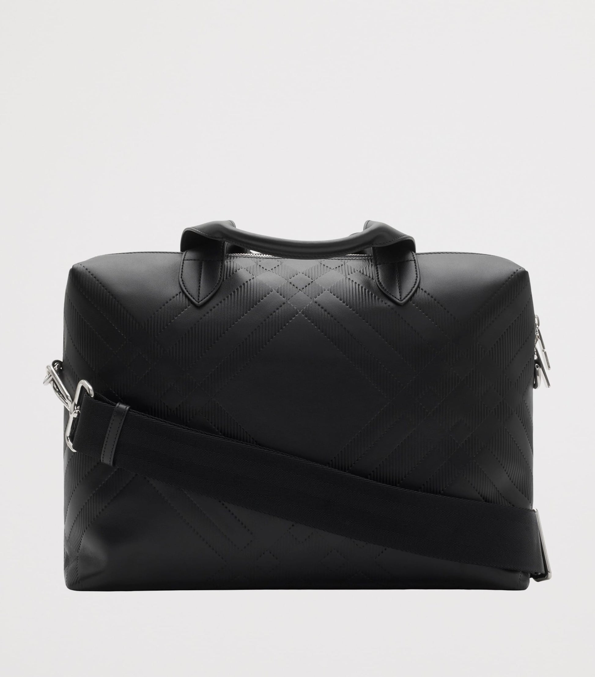 Burberry Leather Check-Embossed Briefcase