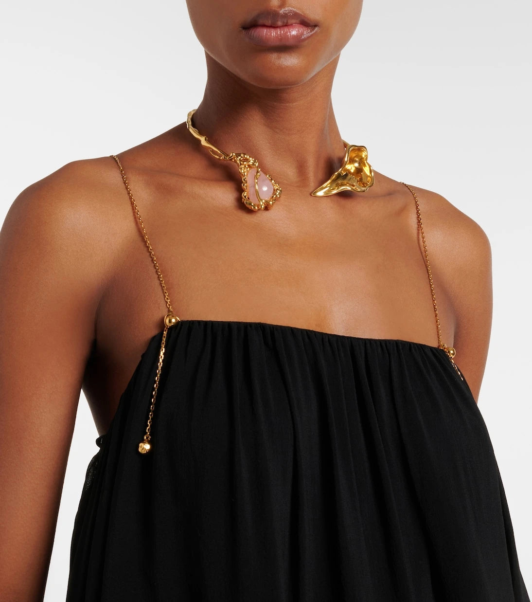Chloé - Embellished open-back silk georgette maxi dress