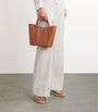 Tan Grab Leather Rope Tote Bag