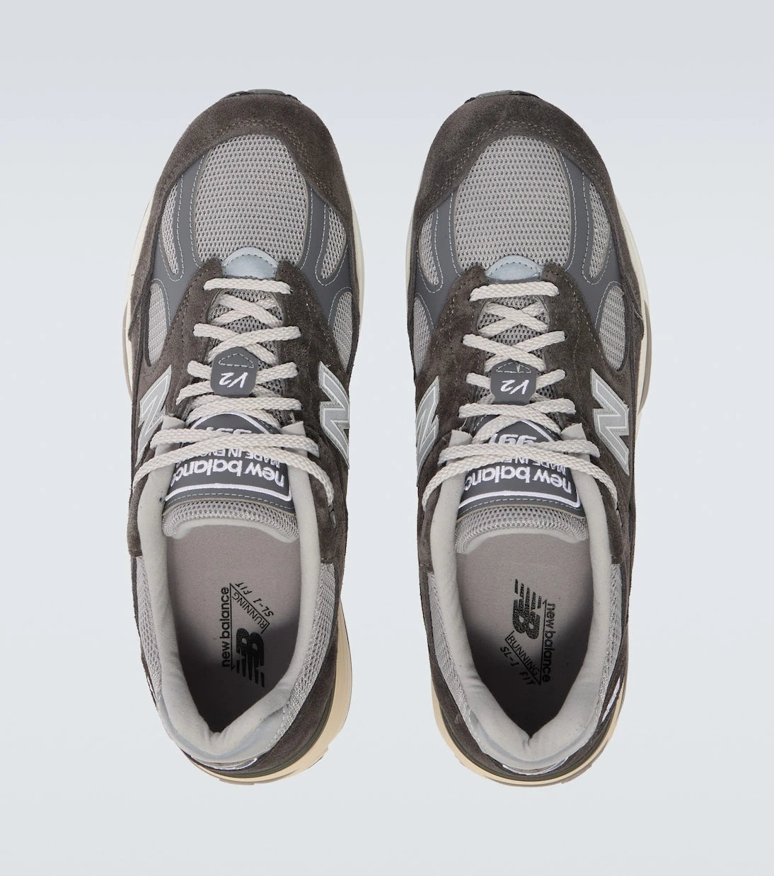 New Balance - 991v2 suede-trimmed sneakers