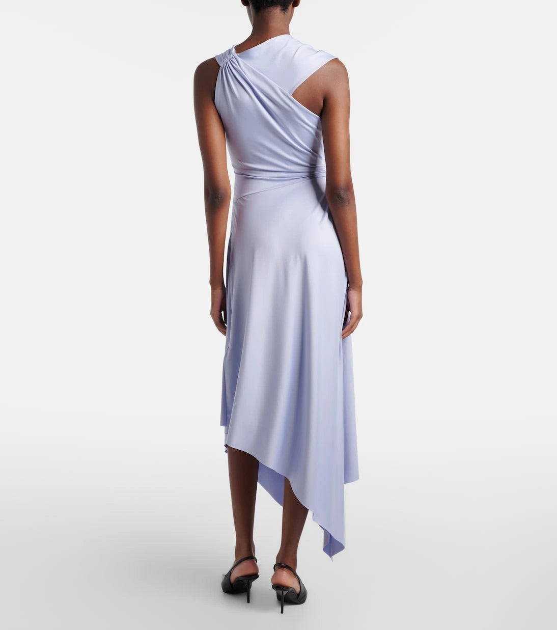 Victoria Beckham - Asymmetric gathered jersey midi dress