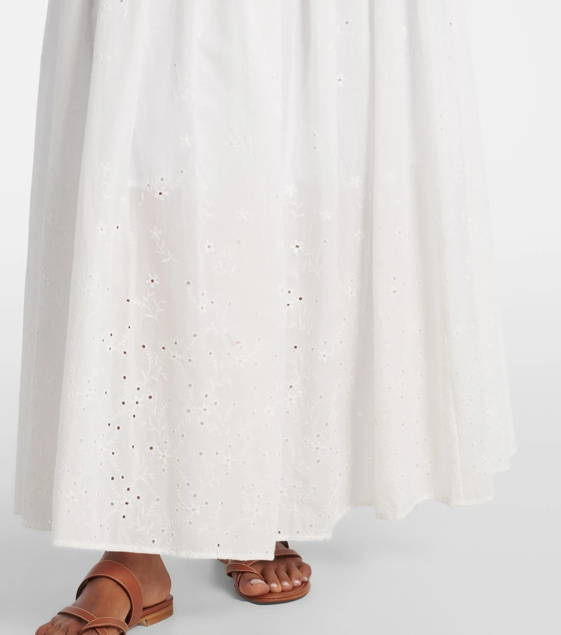 Staud - Procida pleated cotton maxi skirt
